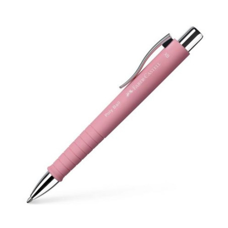 Химикалка Faber-Castell - Poly Ball XB, светлорозова
