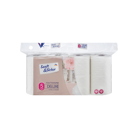 Тоалетна хартия Deluxe, 5 пласта, 8 бр.