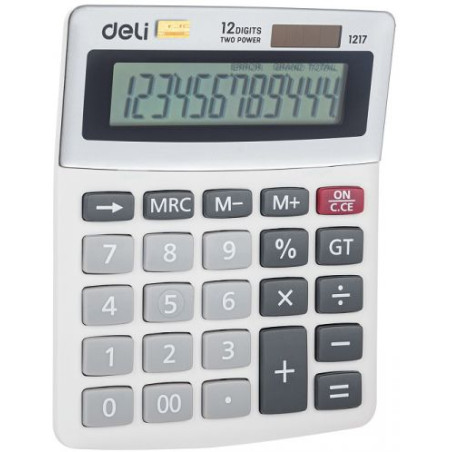 Калкулатор Deli Easy - E1217, 12 dgt, бял