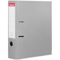 Класьор Esselte Eco - А4, 5 cm, PP, метален кант, сменяем етикет, сив