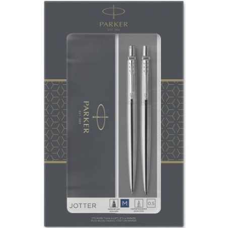 Комплект химикалка Parker Jotter Stainless Steel - С автоматичен молив