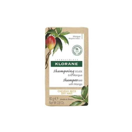 Klorane mango хидратиращ твърд шампоан за суха коса с масло от манго 80г