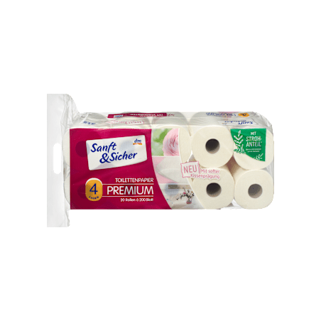 Тоалетна хартия Premium, 200 къса, 20 бр.
