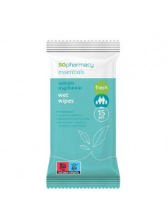 SOpharmacy Essentials Fresh Освежаващи мокри кърпички х15 броя
