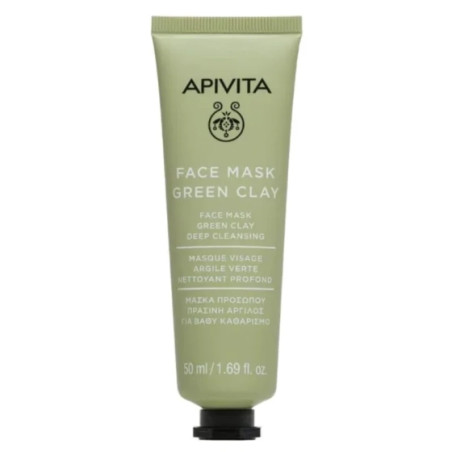 Apivita дълбоко почистваща маска за лице със зелена глина 50ml