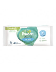 Pampers Harmonie Aqua 0- Plastic Мокри кърпи x48 броя
