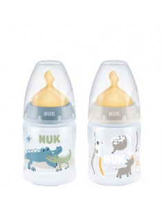 NUK First choice Temperature control Шише с каучуков биберон 0-6 месеца х150 мл