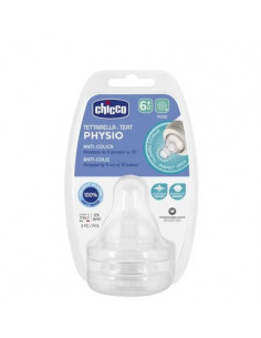 Chicco Perfect 5 Резервен физиологичен силиконов биберон за хранене 4 капки 6+ месеца х2 броя