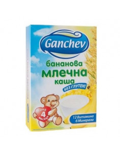 Ganchev Бананова млечна каша 4+ месеца х200 г