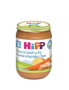 HiPP Био пюре моркови и картофи с пиле х190 г