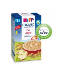 Hipp Био млечна каша Лека нощ с ябълка и овес 6+ месеца х250 г