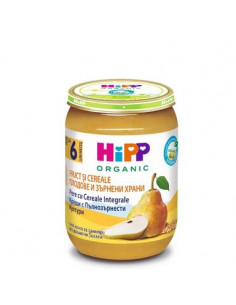 HiPP Био пълнозърнеста каша с круши 6+ месеца х190 г