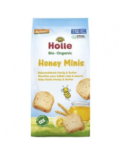 Holle Honey Minis Био бебешки мини сухари с мед х100 г