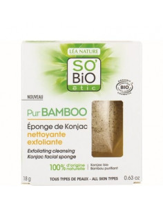 SOBiO Pur Bamboo Ексфолираща почистваща гъба Конджак