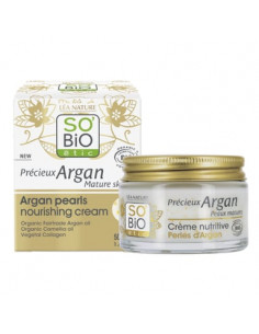 SOBiO Argan Дневен подхранващ крем с перли и арган х50 мл