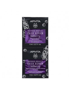 Apivita Express Beauty Освежаващ ексфолиант с боровинка 2х8 мл