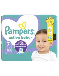 Pampers Active Baby VPP S7 Пелени за бебета 15+ кг x40 броя