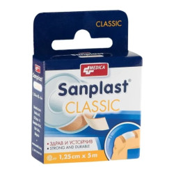 Sanplast Classic пластир със силно залепващо действие 1,25см/5м