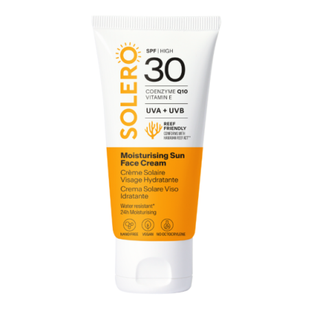 SOLERO Хидратиращ Слънцезащитен крем за лице SPF30 50мл