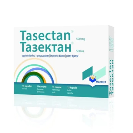 Тазектан капсули при диария 500мг х15 Montavit