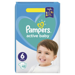 Pampers active baby пелени vpp размер 6 /13-18кг./х48