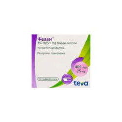 Фезам 400 мг/25 мг х 60 капсули Teva