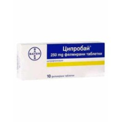 Ципробай 250 мг х 10 таблетки Bayer