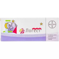 Логест 0.02 мг/0.075 мг х 21 таблетки Bayer