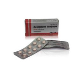 Лизиноприл 20 мг х 30 таблетки Unipharma